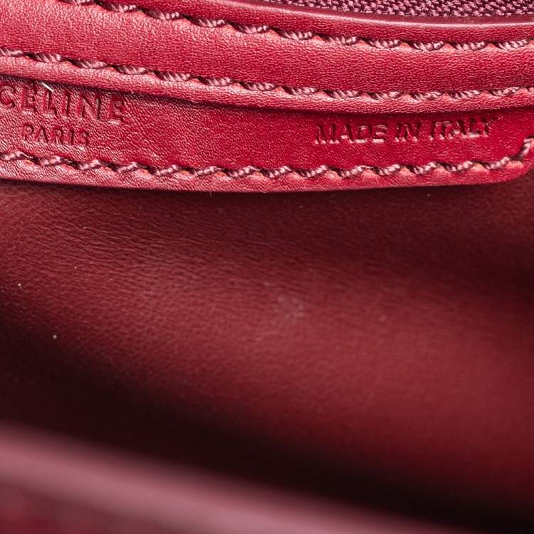 Pre Owned Celine Red Leather Micro Luggage Tote
