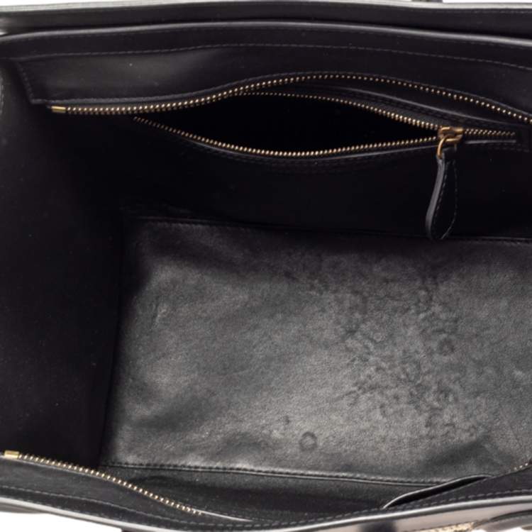 Pre Owned Céline Black/Beige Python and Leather Mini Luggage Tote