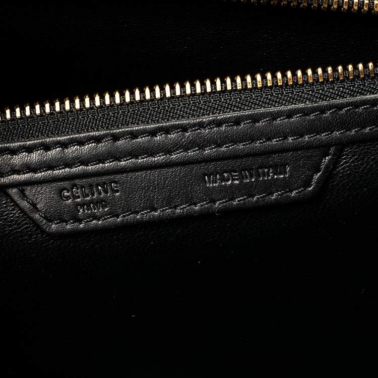 Pre Owned Céline Black/Beige Python and Leather Mini Luggage Tote