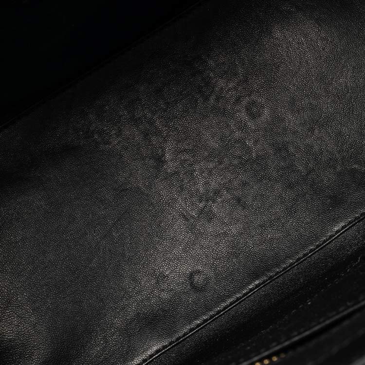 Pre Owned Céline Black/Beige Python and Leather Mini Luggage Tote