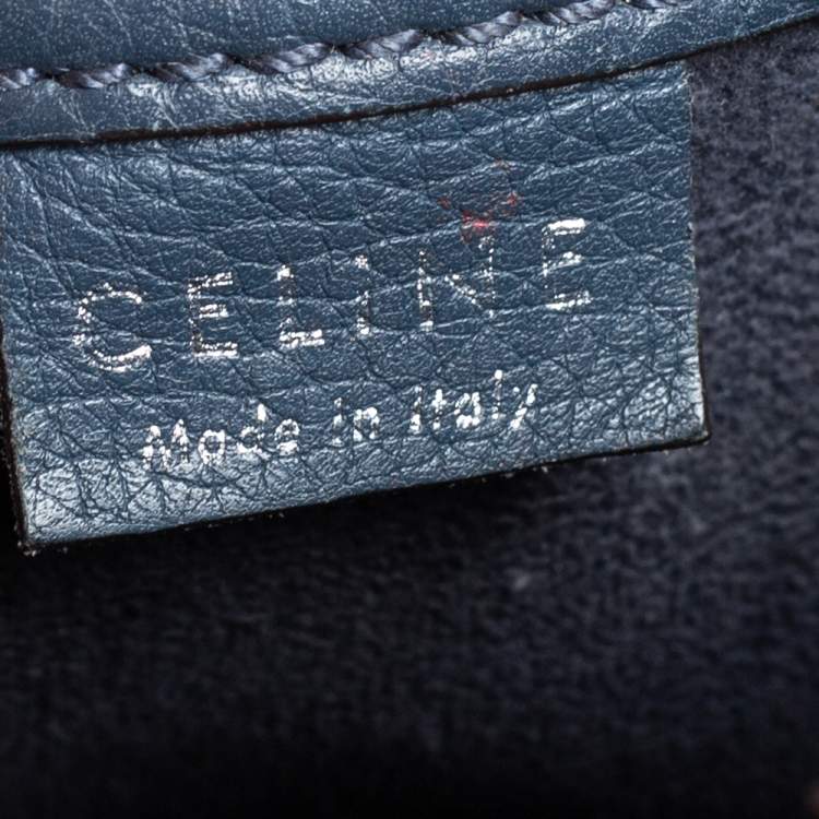 Pre Owned Céline Navy Blue Leather Nano Luggage Tote