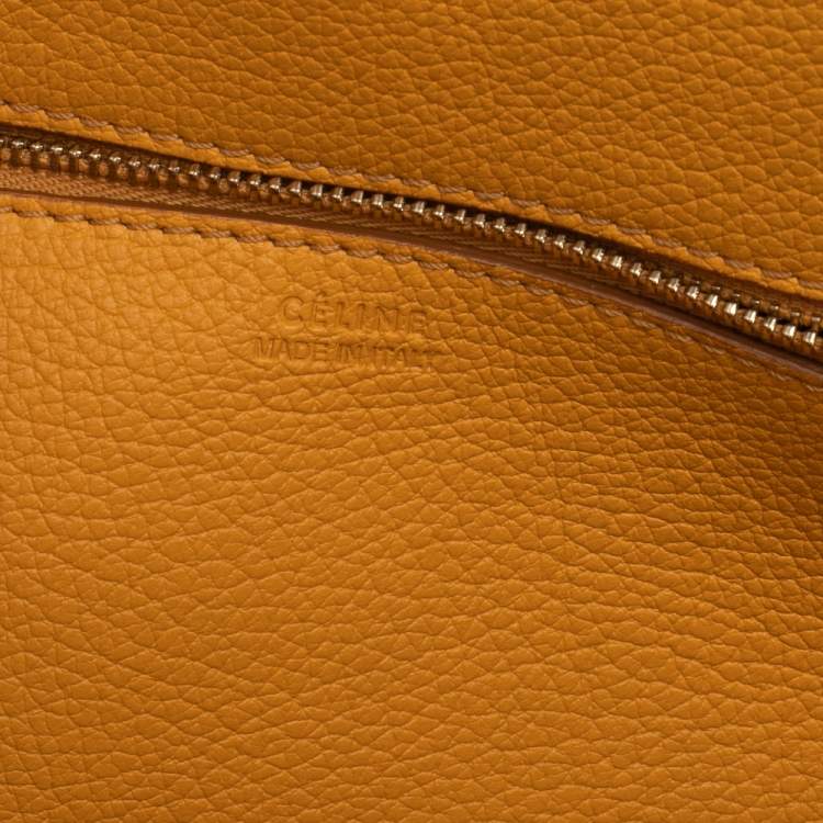 Pre Owned Celine Yellow Leather Small Tie Tote