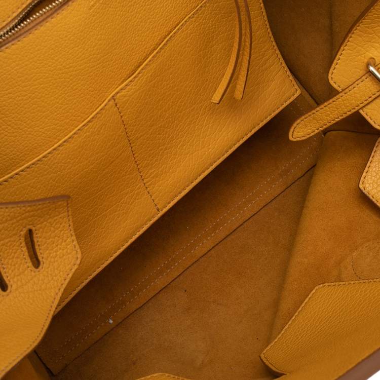 Pre Owned Celine Yellow Leather Small Tie Tote