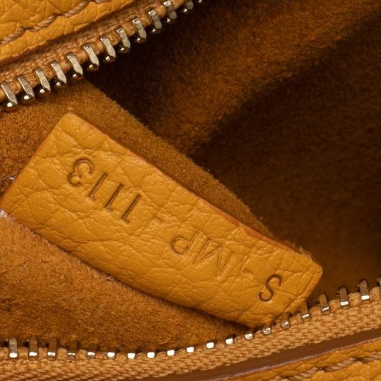 Pre Owned Celine Yellow Leather Small Tie Tote
