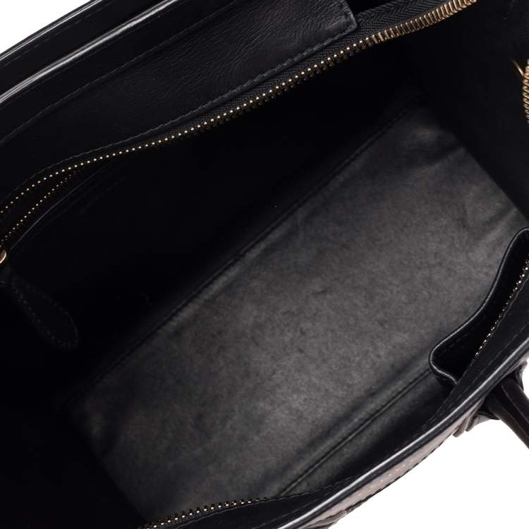 Pre Owned Celine Tri Color Leather and Suede Micro Luggage Tote