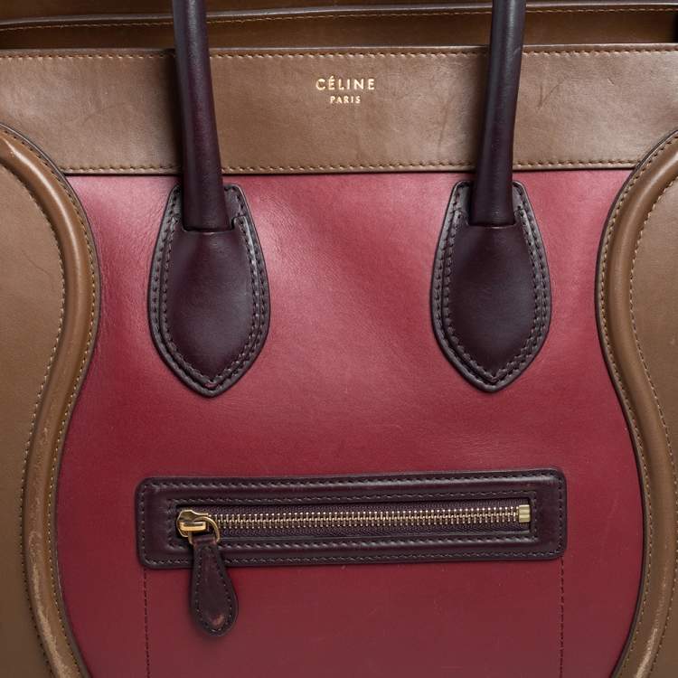 مملوكة مسبقًا Celine Tri Color Leather Mini Luggage Tote