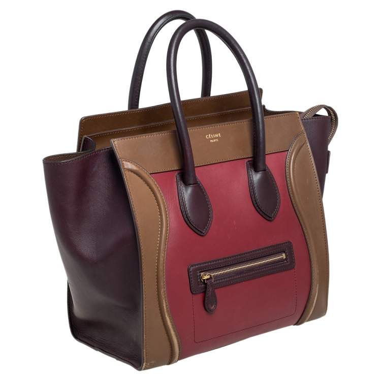 مملوكة مسبقًا Celine Tri Color Leather Mini Luggage Tote