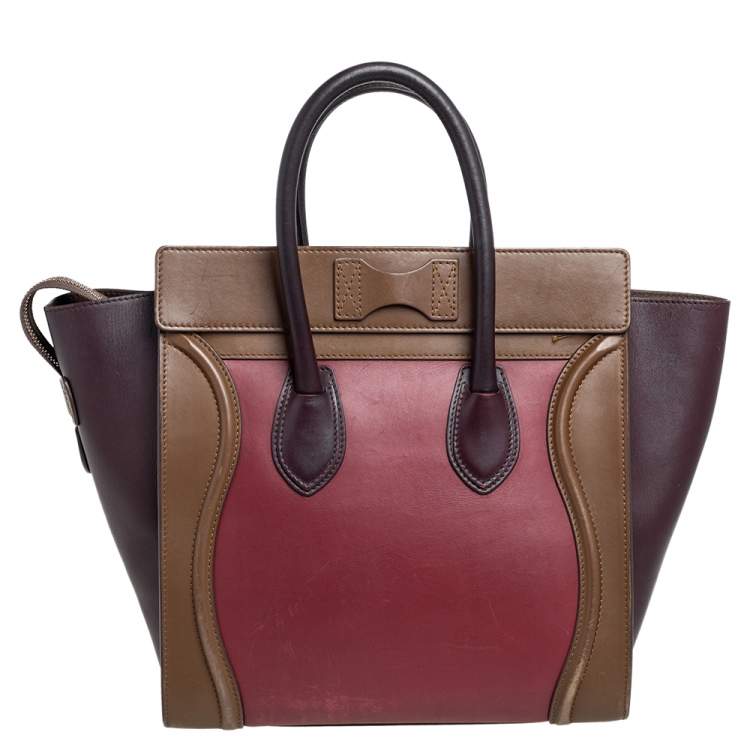 مملوكة مسبقًا Celine Tri Color Leather Mini Luggage Tote
