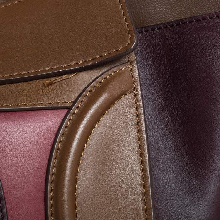 مملوكة مسبقًا Celine Tri Color Leather Mini Luggage Tote