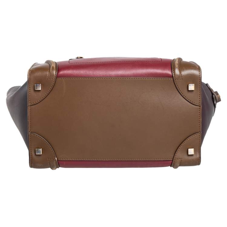 مملوكة مسبقًا Celine Tri Color Leather Mini Luggage Tote