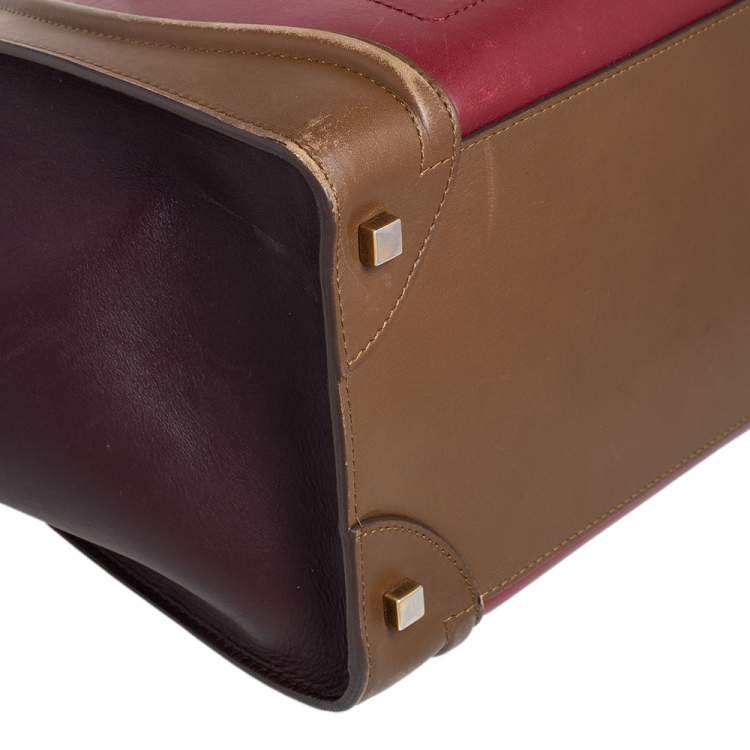 مملوكة مسبقًا Celine Tri Color Leather Mini Luggage Tote