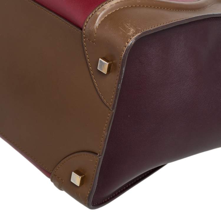مملوكة مسبقًا Celine Tri Color Leather Mini Luggage Tote