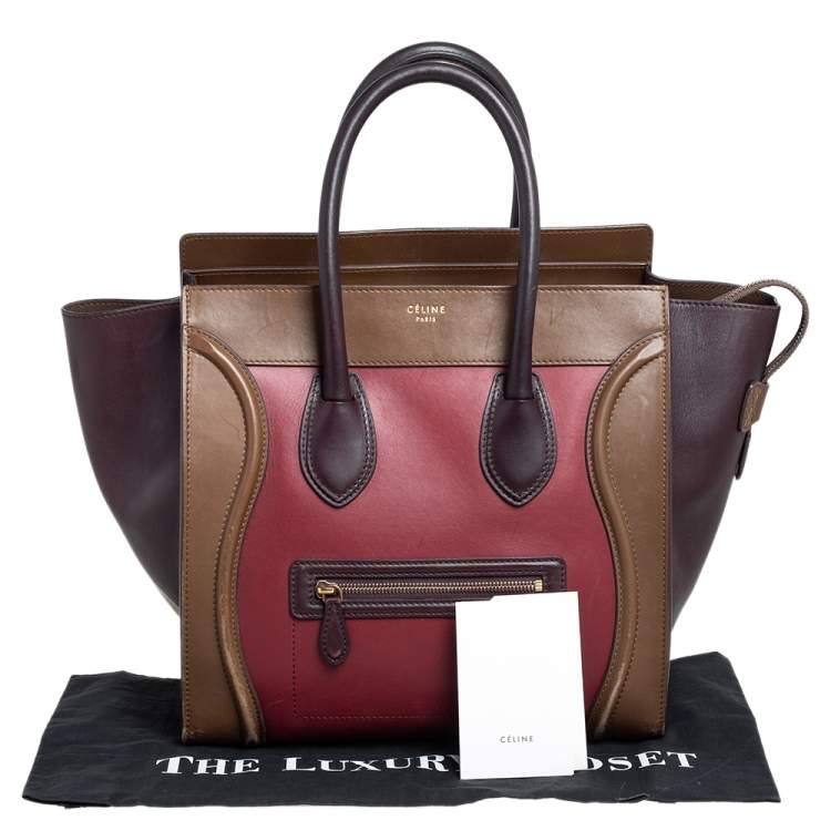 مملوكة مسبقًا Celine Tri Color Leather Mini Luggage Tote