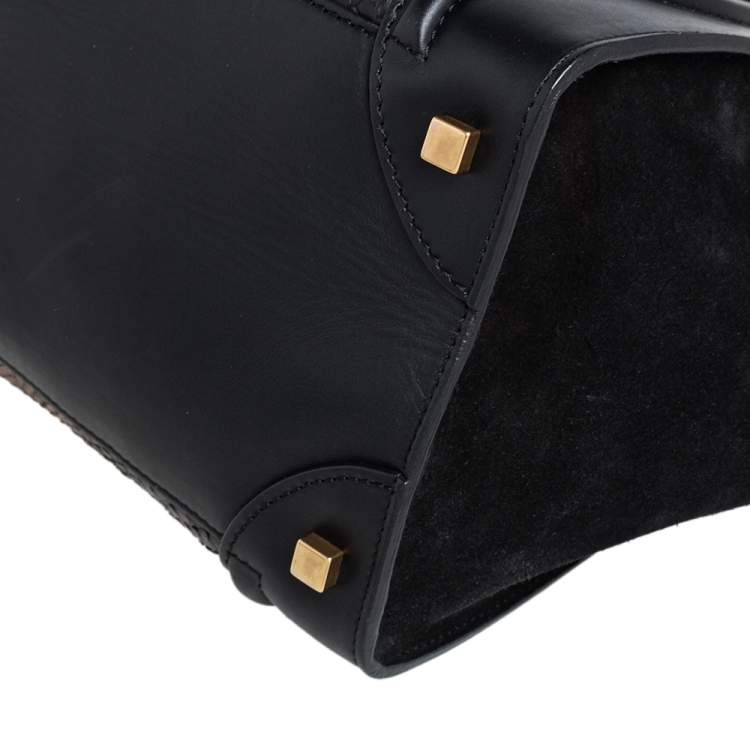 Pre Owned Celine Tri Color Python, Suede and Leather Mini Luggage Tote