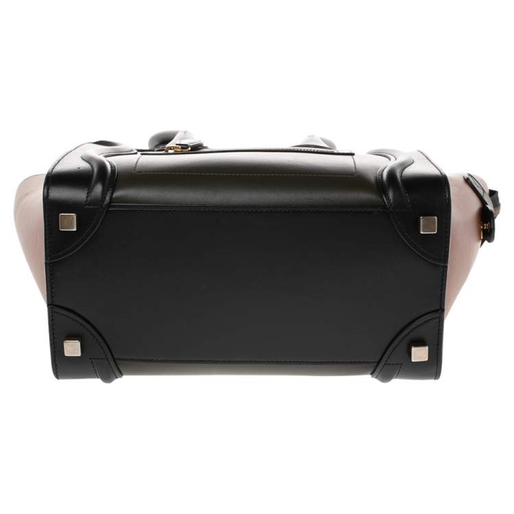 Pre Owned Celine Tri Color Leather Micro Luggage Tote