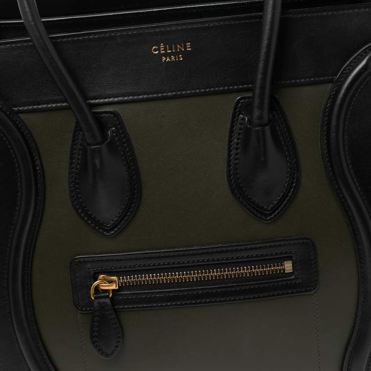 Pre Owned Celine Tri Color Leather Micro Luggage Tote