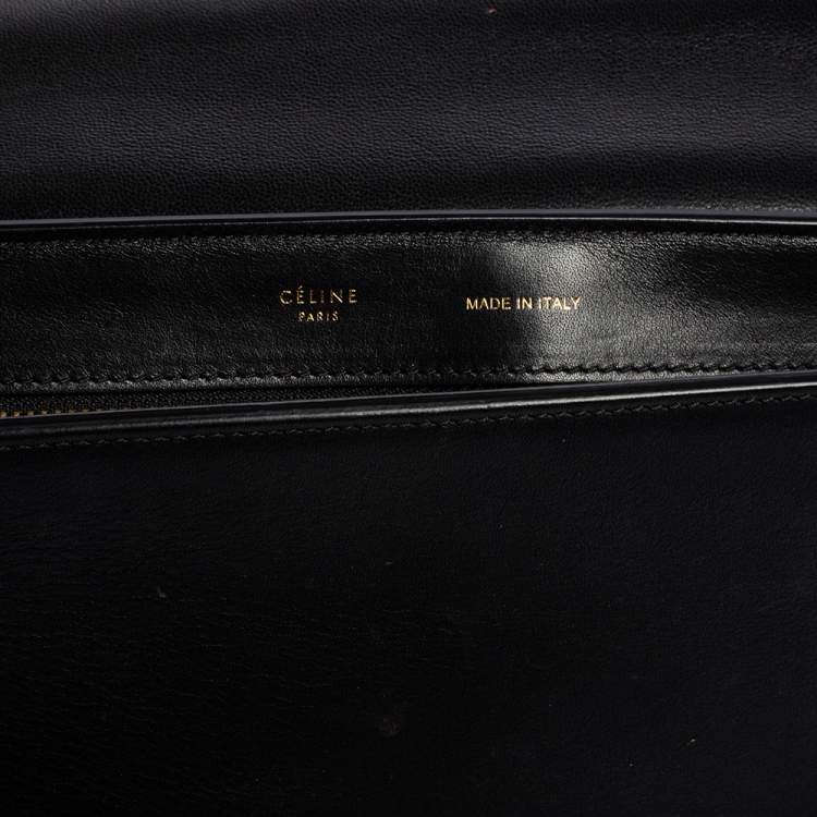 Pre Owned Celine Tri Color Leather and Suede Medium Trapeze Top Handle Bag