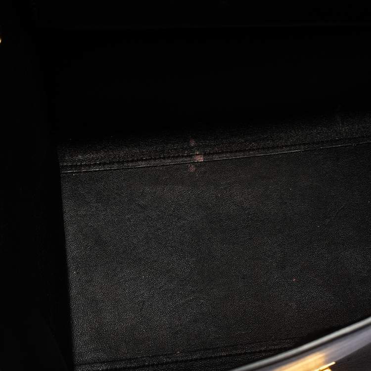 Pre Owned Celine Tri Color Leather and Suede Medium Trapeze Top Handle Bag
