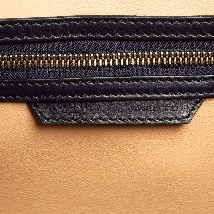 Pre Owned Celine Tricolor Leather Mini Luggage Tote 