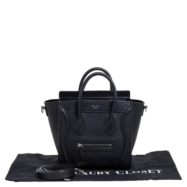 Pre Owned Céline Black Leather Nano Luggage Tote