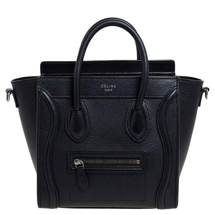 Pre Owned Céline Black Leather Nano Luggage Tote