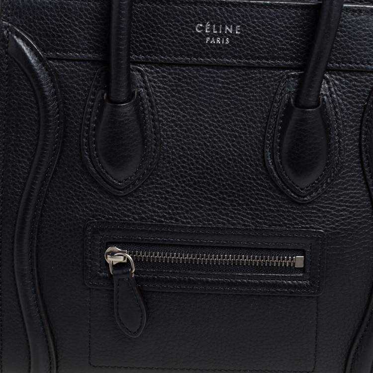 Pre Owned Céline Black Leather Nano Luggage Tote