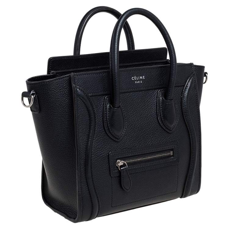 Pre Owned Céline Black Leather Nano Luggage Tote