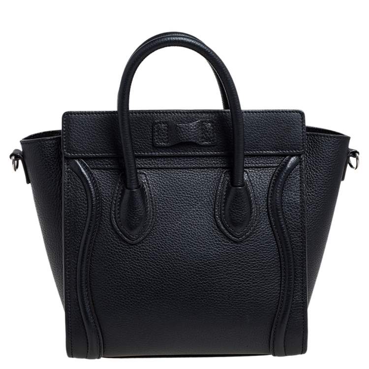 Pre Owned Céline Black Leather Nano Luggage Tote