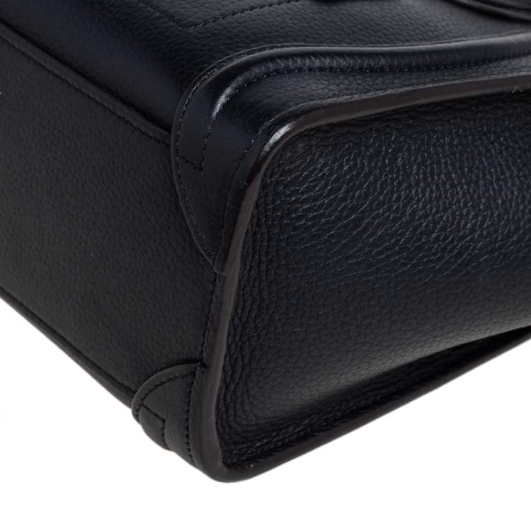 Pre Owned Céline Black Leather Nano Luggage Tote