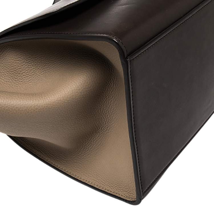 Pre Owned Celine Tri Color Leather Mini Trapeze Top Handle Bag