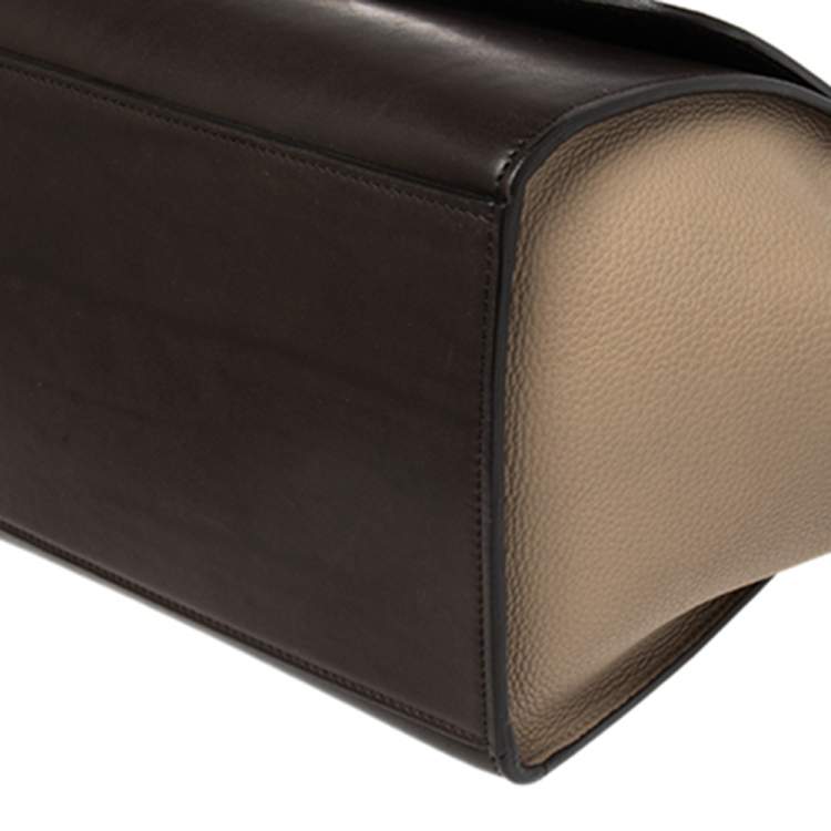 Pre Owned Celine Tri Color Leather Mini Trapeze Top Handle Bag
