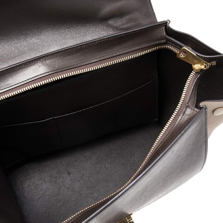Pre Owned Celine Tri Color Leather Mini Trapeze Top Handle Bag