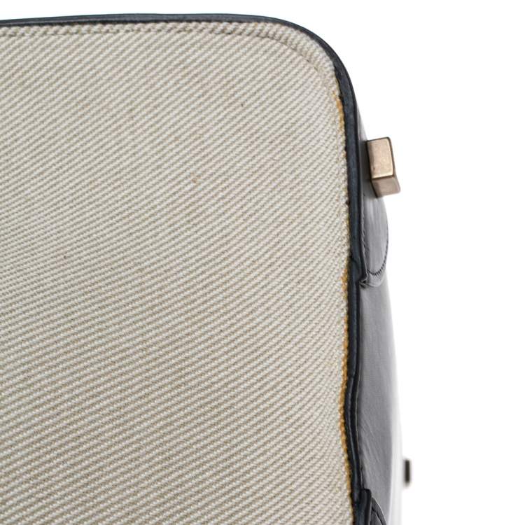 Pre Owned Celine Multicolor Stripe Canvas and Leather Mini Luggage Tote