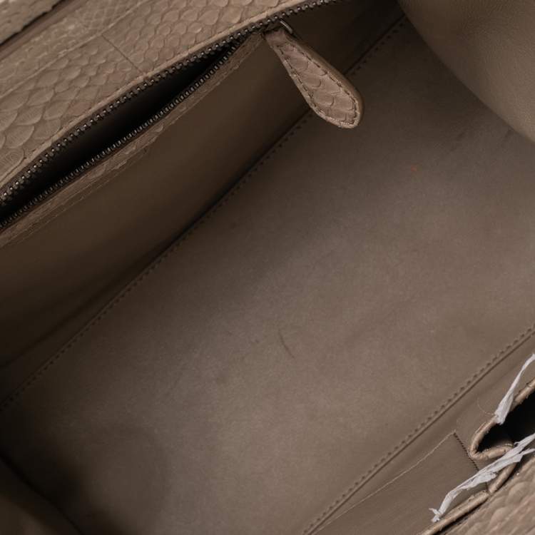 Pre Owned Celine Beige Python Mini Luggage Tote