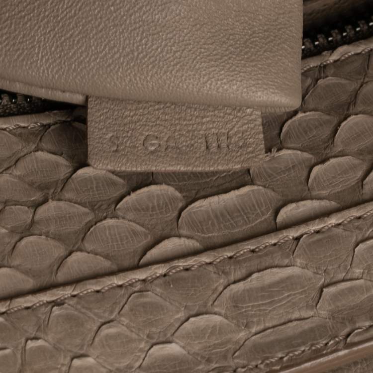 Pre Owned Celine Beige Python Mini Luggage Tote
