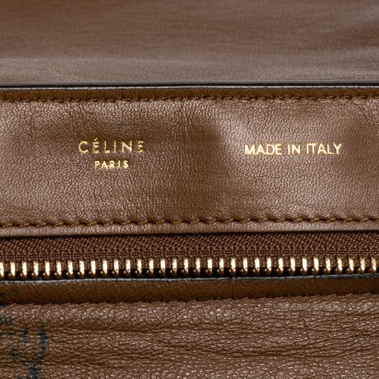 Pre Owned Celine Tricolor Leather and Suede Medium Trapeze Top Handle Bag
