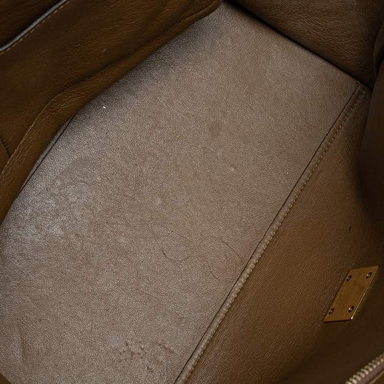 Pre Owned Celine Tricolor Leather and Suede Medium Trapeze Top Handle Bag