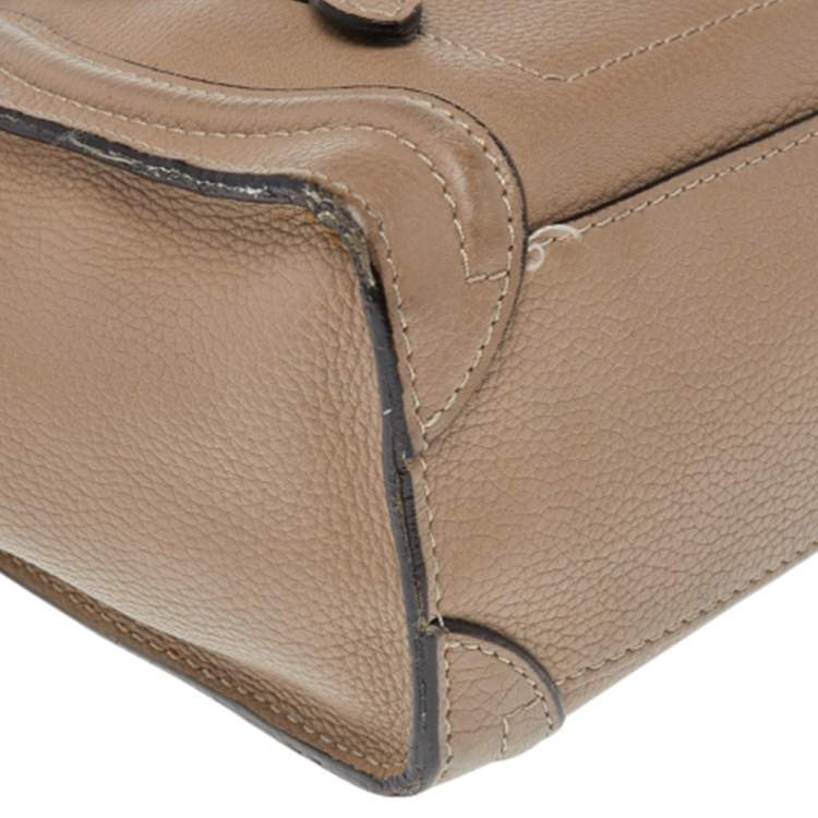 مملوكة مسبقًا Celine Beige Leather Nano Luggage Tote