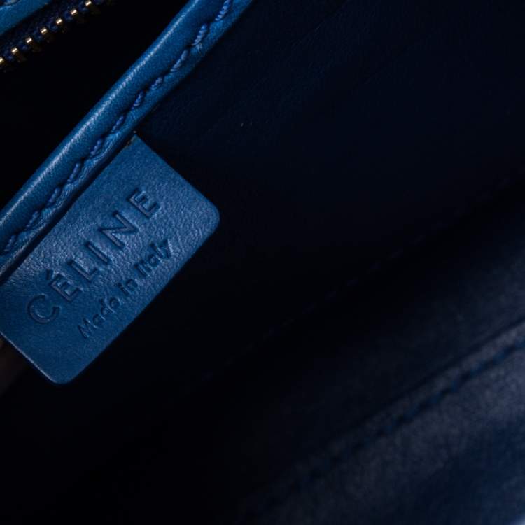 Pre Owned Céline Blue Leather Nano Luggage Tote