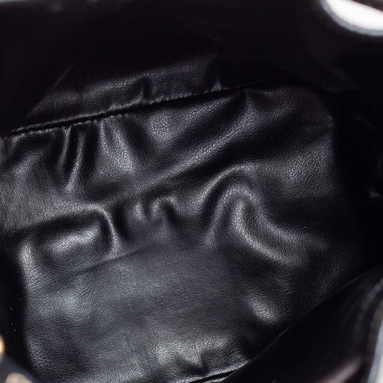 Pre Owned Celine Black Leather Drawstring Bucket Bag