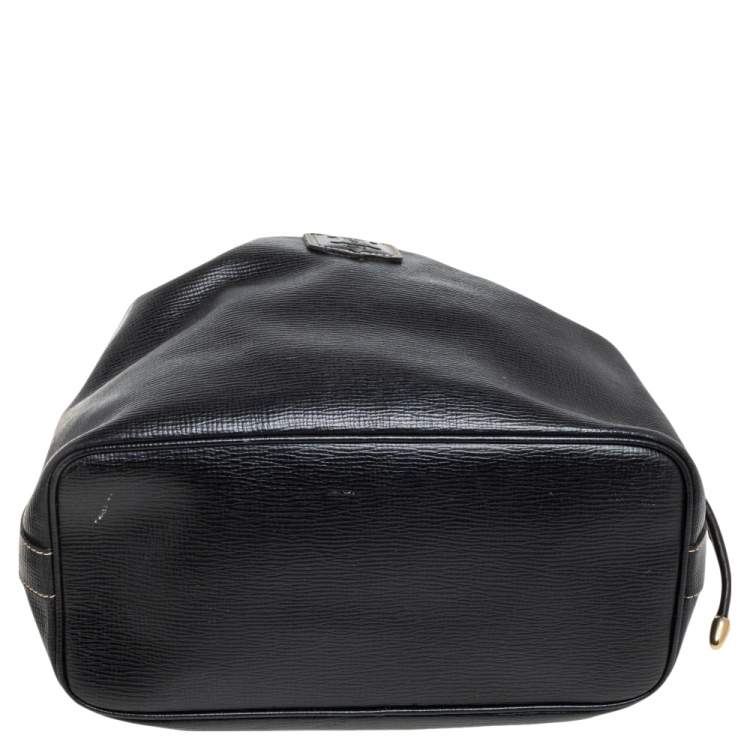 Pre Owned Celine Black Leather Drawstring Bucket Bag