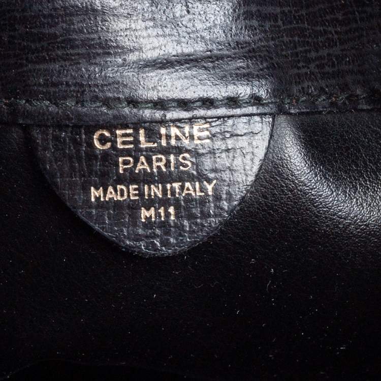Pre Owned Celine Black Leather Drawstring Bucket Bag