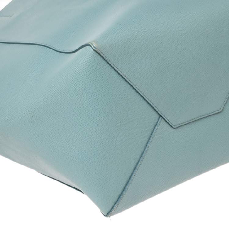 Pre Owned Celine Light Blue Leather Phantom Cabas Tote