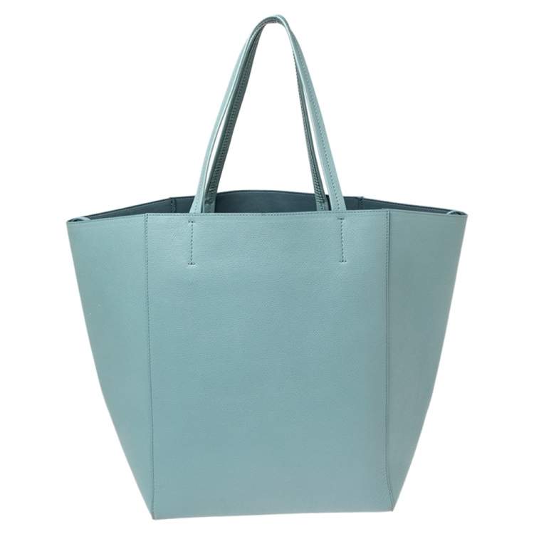 Pre Owned Celine Light Blue Leather Phantom Cabas Tote