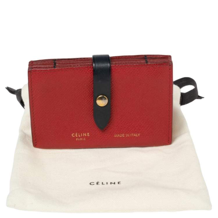 Pre Owned Celine Red Leather Accordeon Card Holder