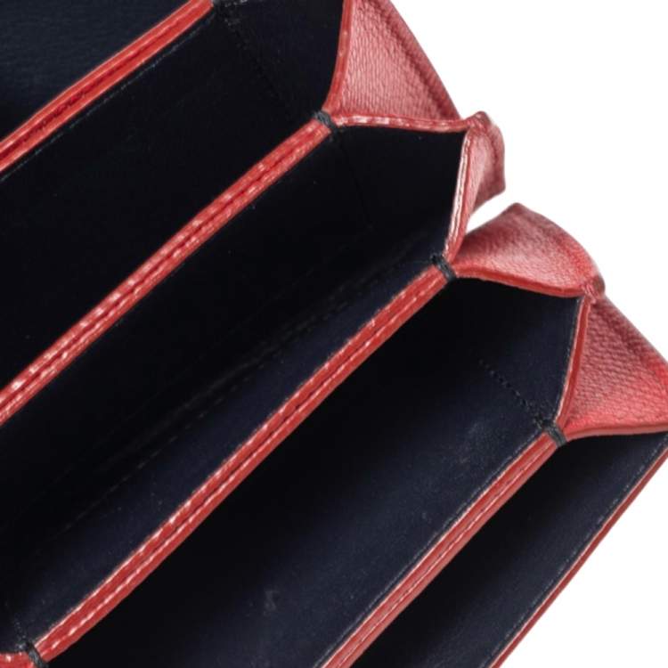 Pre Owned Celine Red Leather Accordeon Card Holder