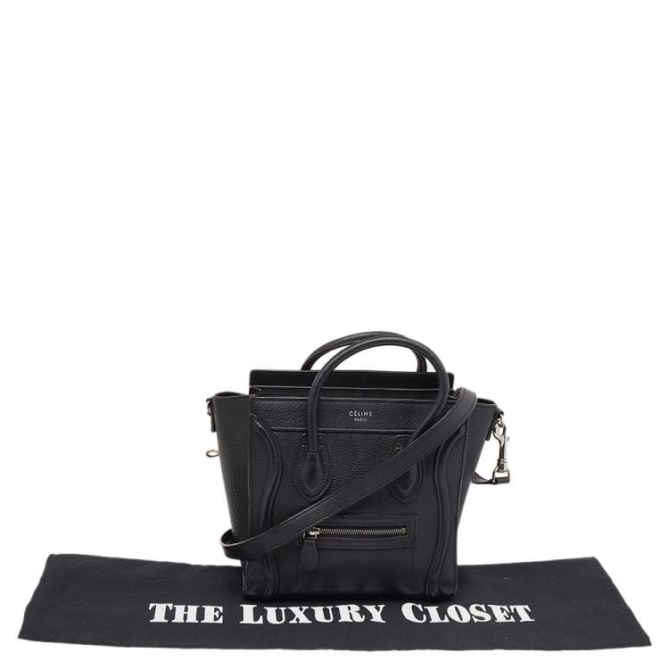 Pre Owned Céline Black Leather Nano Luggage Tote