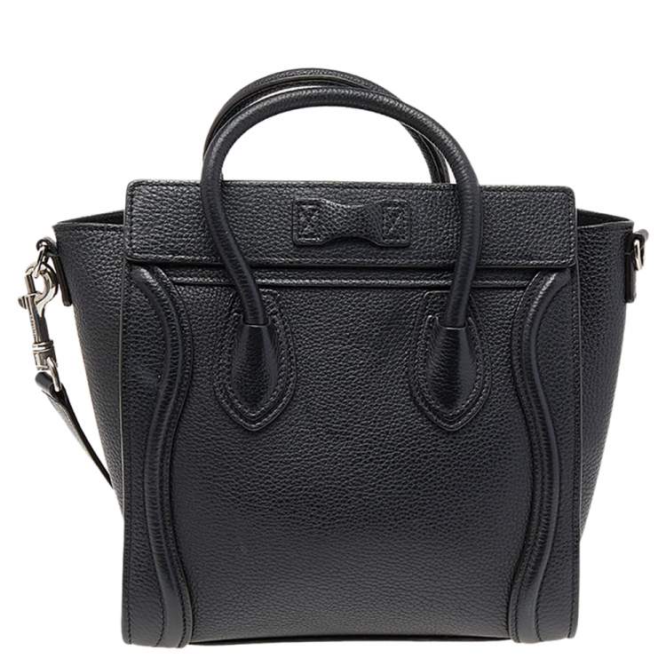 Pre Owned Céline Black Leather Nano Luggage Tote