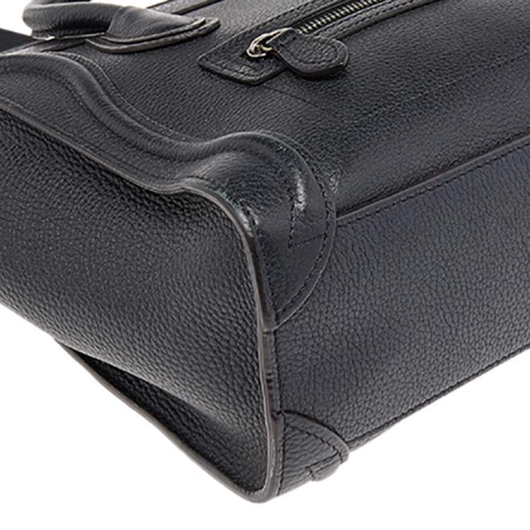 Pre Owned Céline Black Leather Nano Luggage Tote