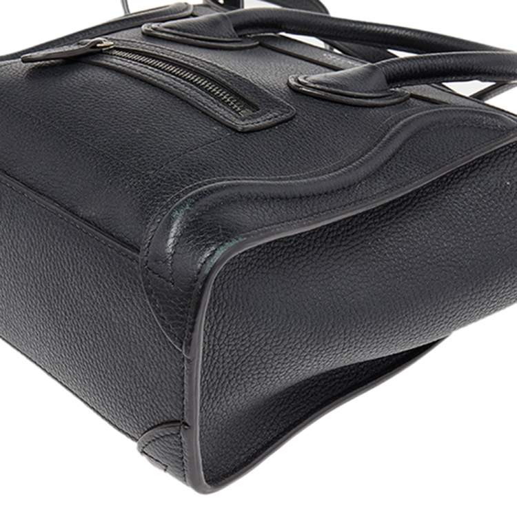 Pre Owned Céline Black Leather Nano Luggage Tote